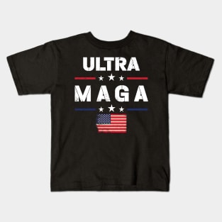 Ultra Maga Proud Ultra-Maga American Flag Kids T-Shirt